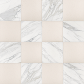 Calacatta Gold and Porto Beige 12x12 Marble Honed Checkerboard Tile