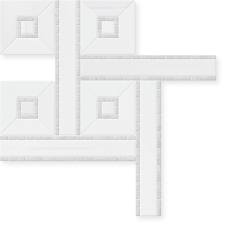 Array - Hand-Cut Marble Cube Mosaic 9" x 9" Sample