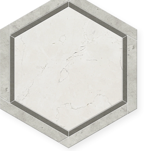 Essenza - Hand-Cut Marble Hexagon Mosaic 8.8" x 7.7" Sample