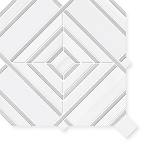 Avero - Hand-Cut Marble Diamond Mosaic 12" x 12" Sample