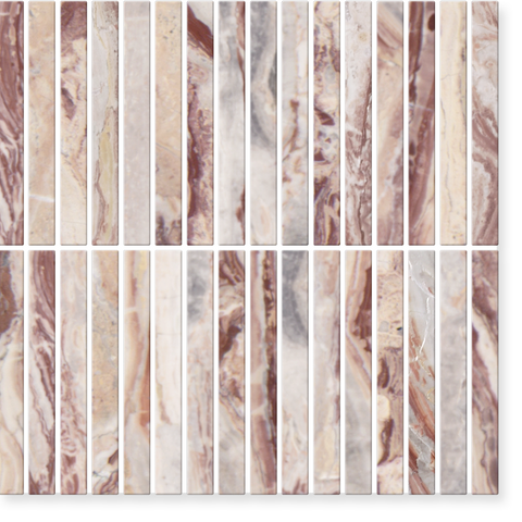 Ultra Stix - Hand-Cut Marble Mosaic 9.9" x 10" Sample