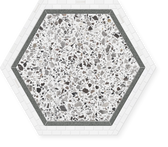 Hexagon Nexus - Hand-Cut Marble Mosaic Honed 7.9