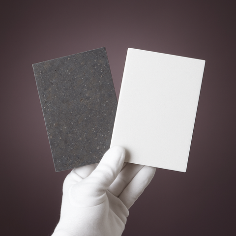 Thassos White and Lagos Blue Marble Checkerboard Tile Sample Set