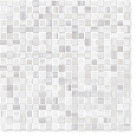 Mini Basketweave Mosaic - Hand-Cut Marble 12" x 12" Sample