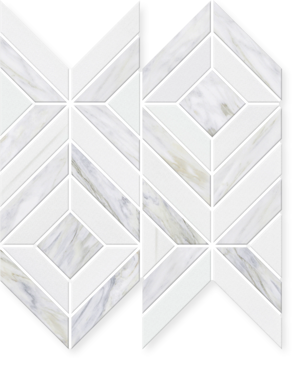 Haven - Hand-Cut Diamond Marble Mosaic Honed 10.1" x 10.1"