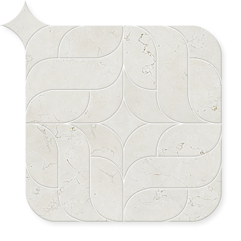 Livenza - Waterjet Patterned Marble Mosaic Brushed 12" x 12" Sample