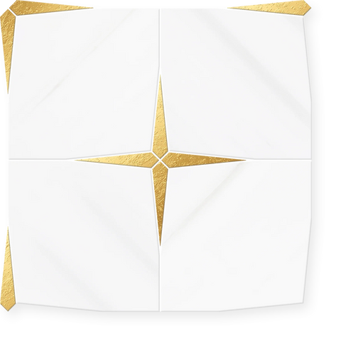 Magnifica - Waterjet Star Marble Mosaic 10.5" x 10.5" Sample