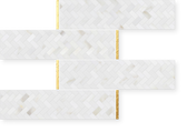 Regalia - Hand-Cut Herringbone Subway Marble Mosaic 9.5