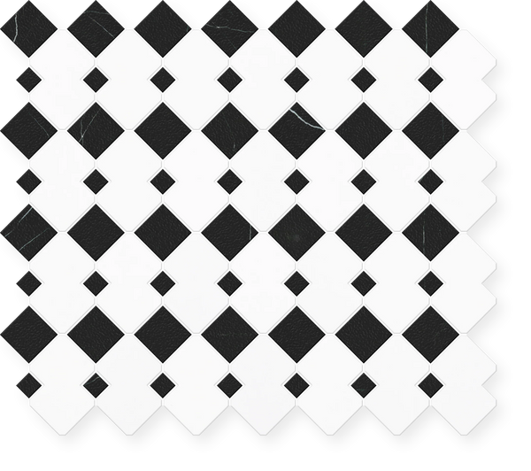 Acantha - Hand-Cut Diamond Marble Mosaic Honed 12" x 10.4"
