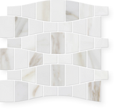 Whisper Wave - Calacatta Gold Hand-Cut Polished Marble Mosaic 12