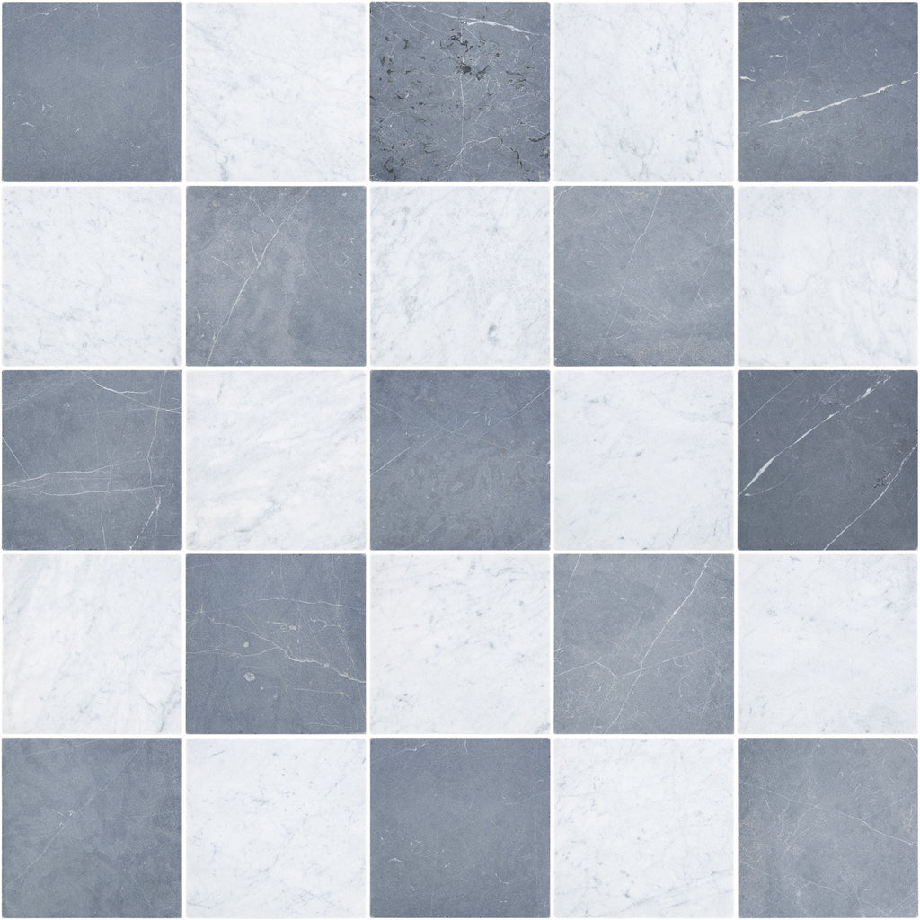 White Carrara and Negro Marquina