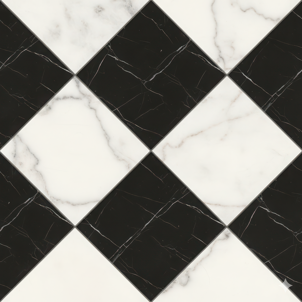 Black and White Checkerboard Tile