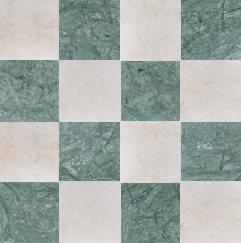 Botticino Turkish and Empress Green