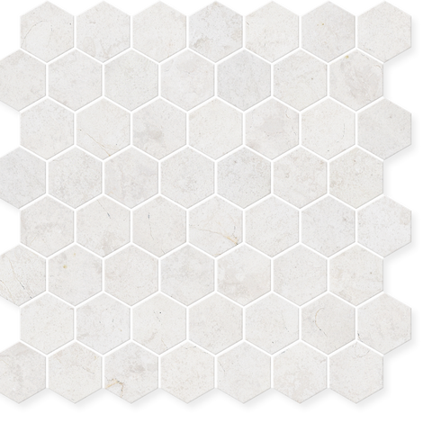 Hexagon Mosaic 4cm - Hand-Cut Marble 11.3" x 11.1" Sample