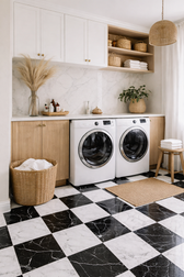 Nero Marquina and White Carrara 12x12 Marble Checkerboard Tile