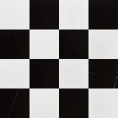 Nero Marquina and Thassos White 12x12 Marble Checkerboard Tile