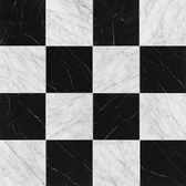 Nero Marquina and White Carrara 12x12 Marble Checkerboard Tile