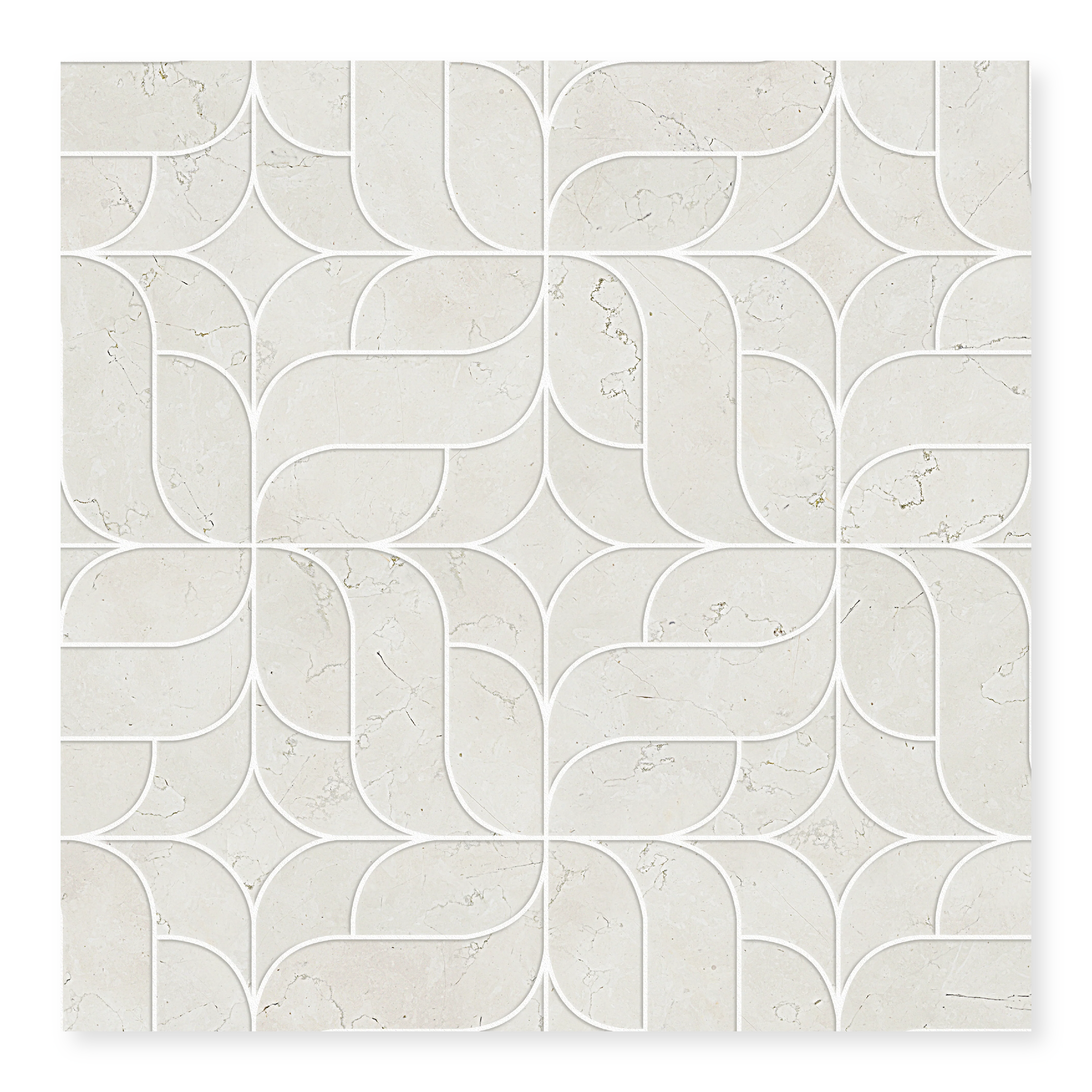 Livenza - Waterjet Patterned Marble Mosaic Brushed 12