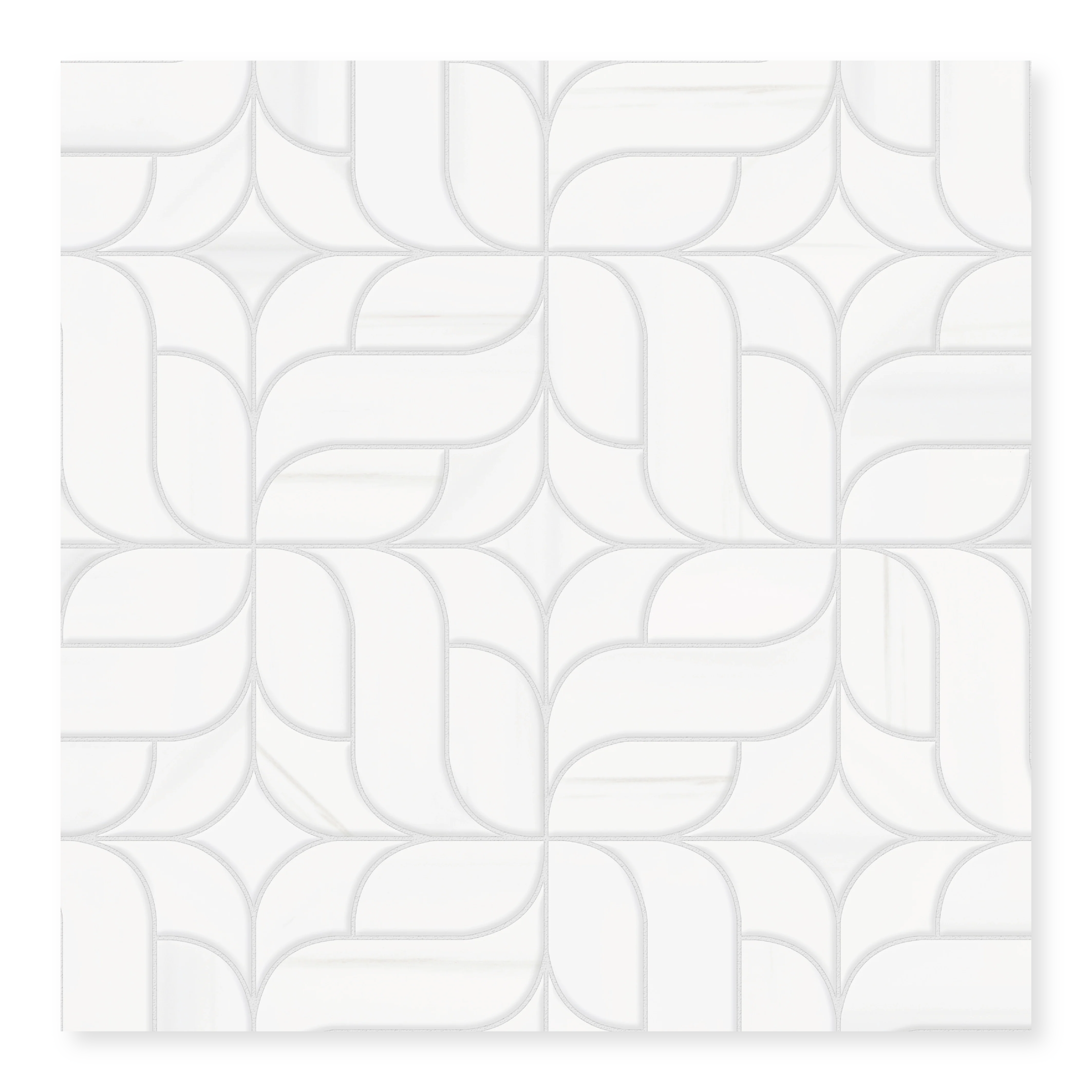 Livenza - Waterjet Patterned Marble Mosaic Brushed 12