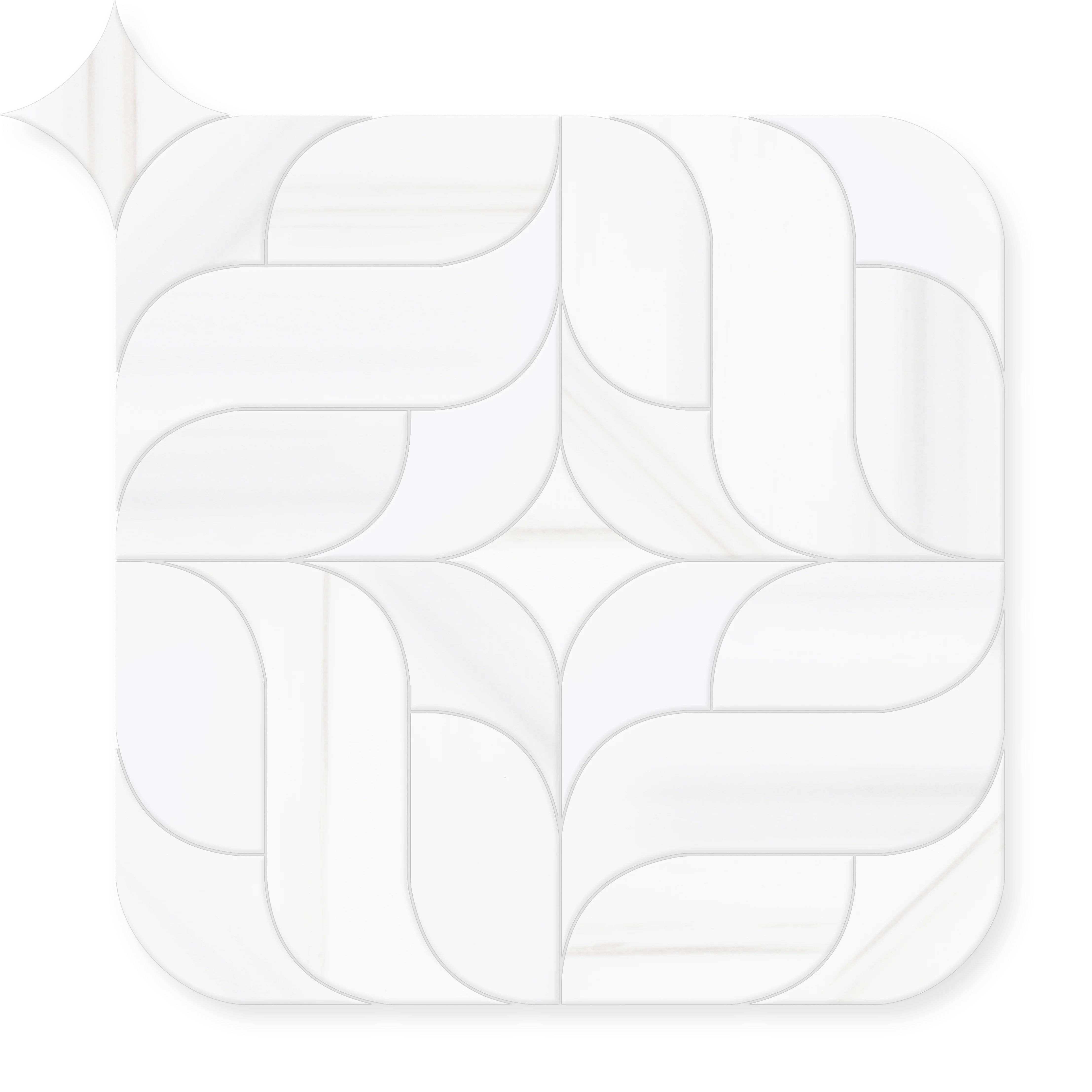 Livenza - Waterjet Patterned Marble Mosaic Brushed 12