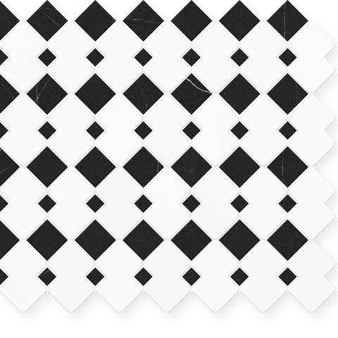 Acantha - Hand-Cut Diamond Marble Mosaic Honed 12" x 10.4" Sample