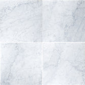 White Carrara 18x18 Light Grey Marble Tile
